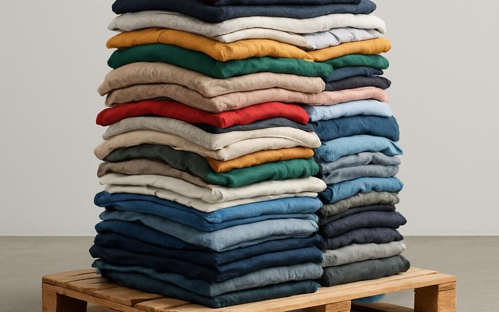 How many items are usually included in a pallet of clothes?